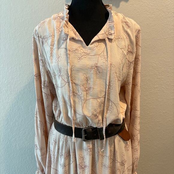 REFKA Tiered Prairie Dress Floral Sz12 Equestrian Fairy Cottage Ranch Southern - Picture 3 of 10